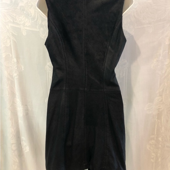 MASNADA Black Long Nubuck Leather & Linen Knit Waterfall Vest 6 $900 - Picture 7 of 7